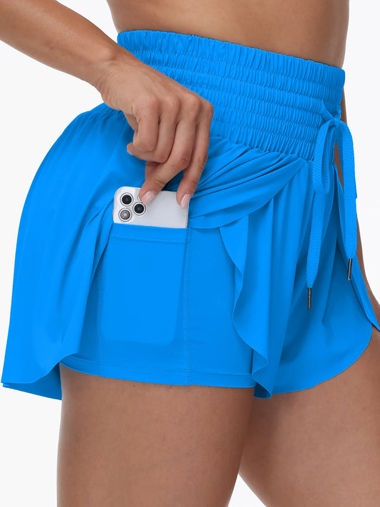 2 IN 1 High Waisted  Flowy Athletic Shorts for Women Gym Yoga Workout Running Tennis Golf Skirt Skort Cute Clothes Casual Summer