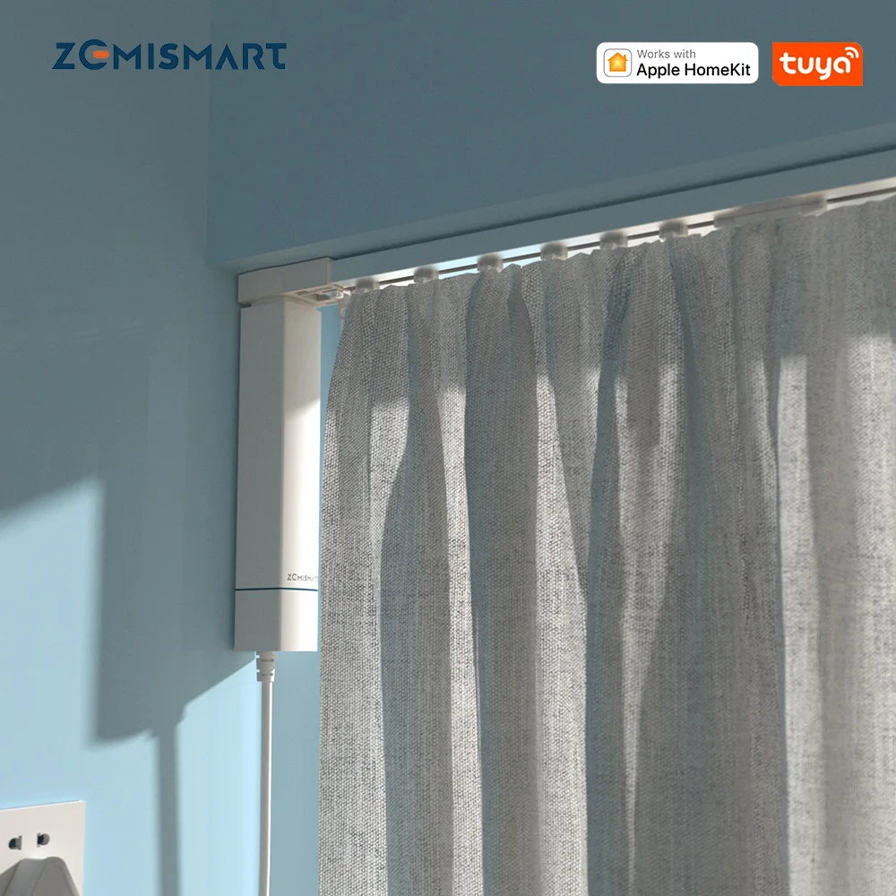 WiFi Homekit Smart Curtain Motor, with Custom Track,Alexa Google, Alice,  Voice Control Electric Stage Curtain
