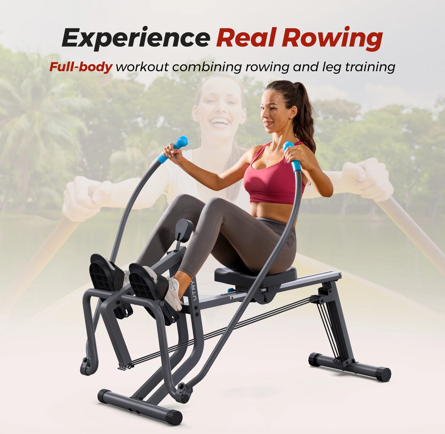 Space Saving smooth Rowing, Space Saving Rowing Experience, Quiet Operation Foot Rest, Adjustable Ergonomic Seat, Home Gym