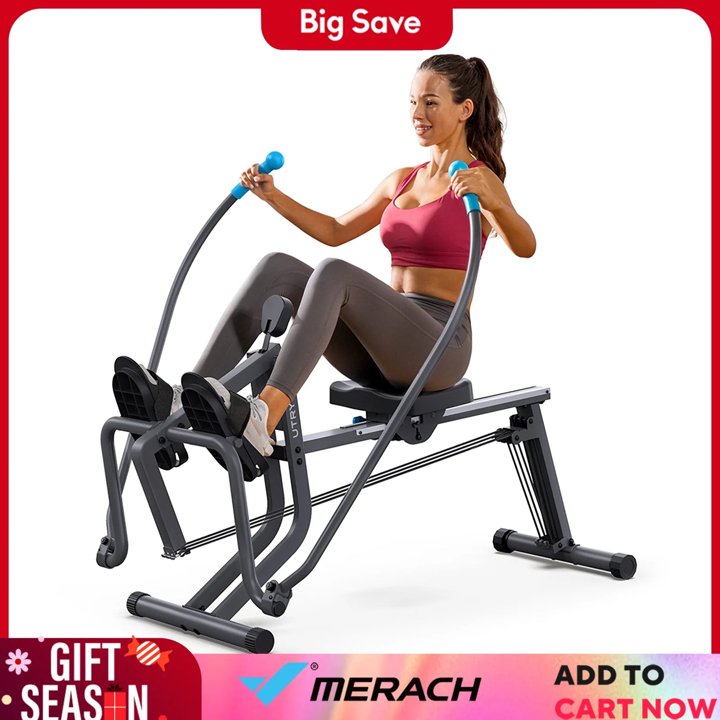Space Saving smooth Rowing, Space Saving Rowing Experience, Quiet Operation Foot Rest, Adjustable Ergonomic Seat, Home Gym
