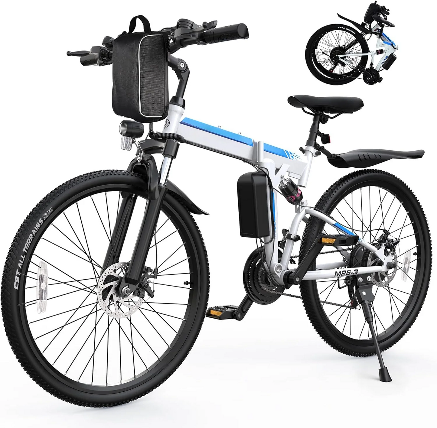 Adult E-Bike Peak 750W Motor, 48V Removable Battery, Up to 20+MPH, range 50 Miles, Dual Hydraulic Suspension