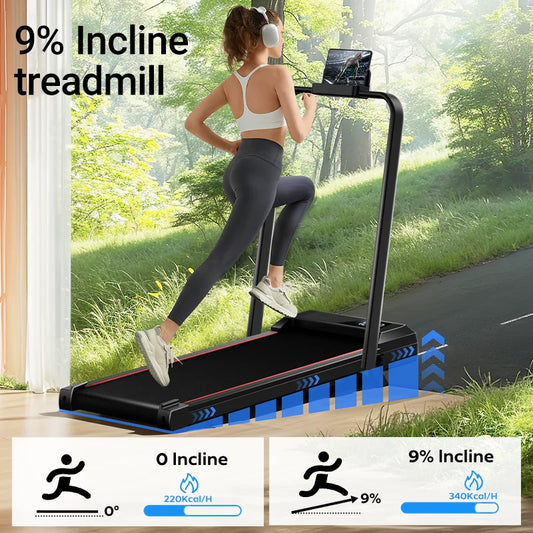 Lightweight, Incline Walking Treadmill, LED Display, Diamond Belt, Fits Under Desk, for Home/Office