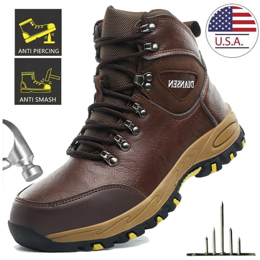 Mens Steel Toe, Anti-Puncture, Indestructible Work Construction, Steel Toe Safety boots