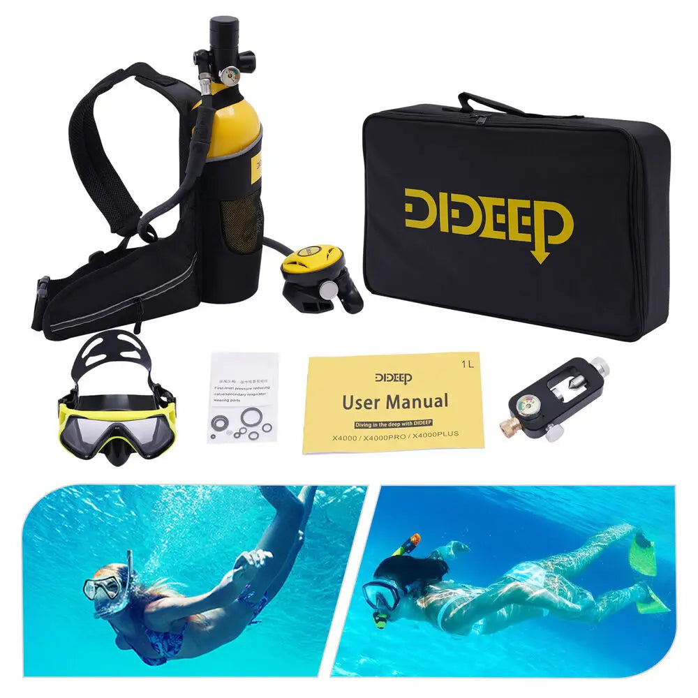 Reusable Mini Scuba Tank – 15-20 Minutes Breathing Capacity