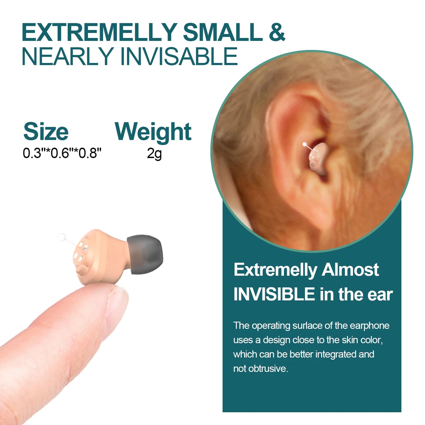 Elderly Hearing Amplifier, Invisible In Ear, Recharging Hearing Aids