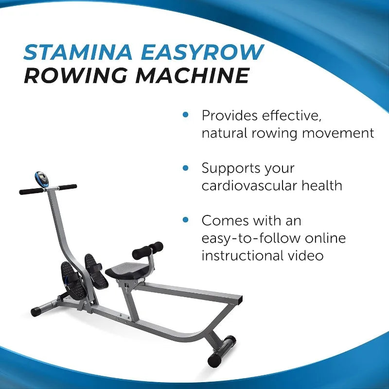 Hydraulic Rower Machine with Smart App, Adjustable Resistance for Home Gym Fitness