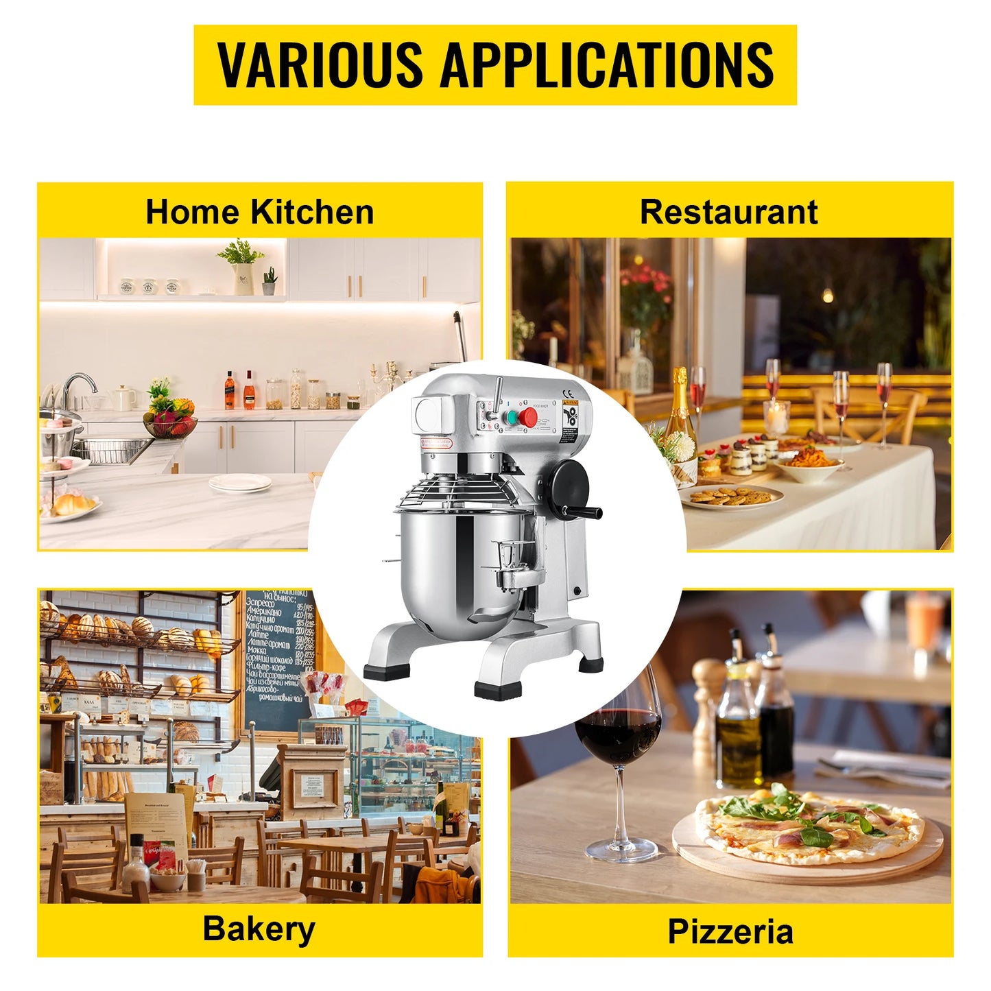 Electric Dough Machine 10/15/20/30L Stainless Steel Cream Egg Whisk Mixer Food Stand Blender