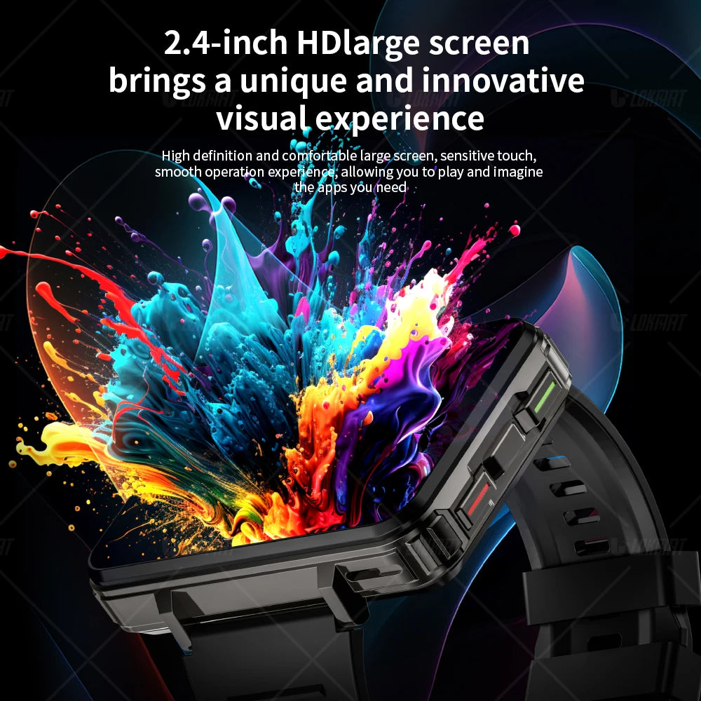 5 MAX Android Watch Phone, Square Big Screen, Wifi, 4G Calls Smartwatch, Dual Camera with Flashlight Gaming Watch
