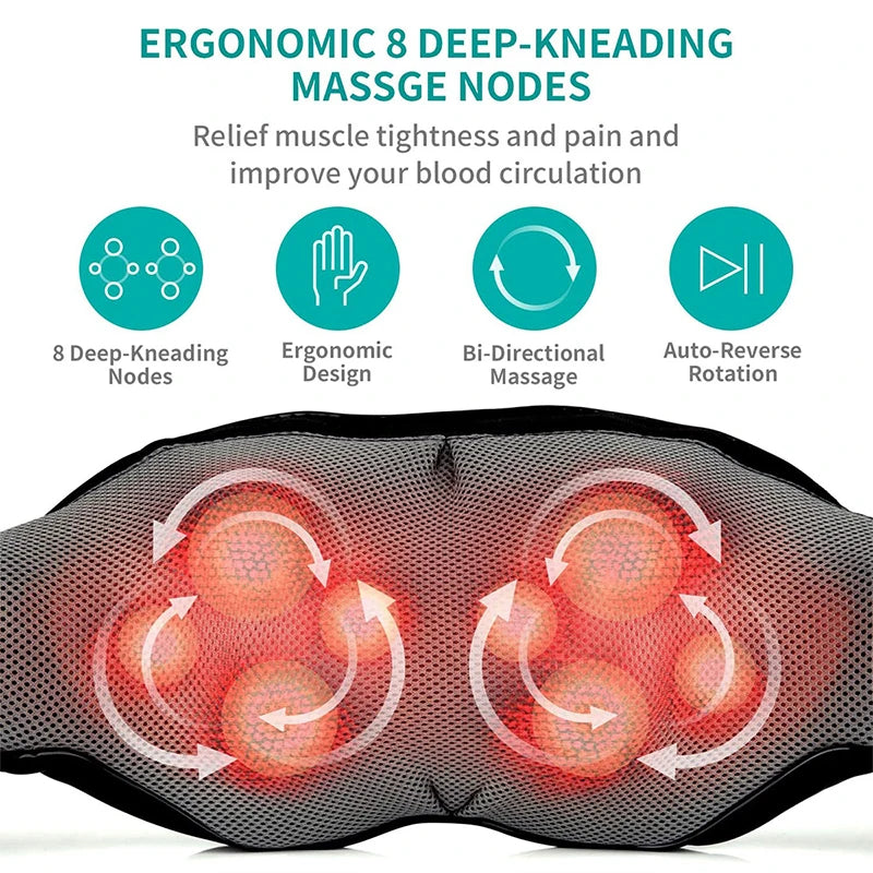 Electric Deep Tissue Kneading Neck, Shoulder Back, Leg Muscles and Full Body Massager