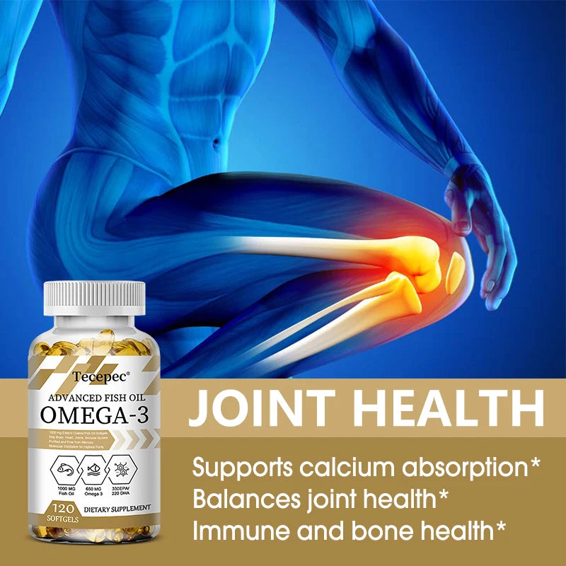 Omega 3- Support, Improves Negative Mood & Stress, 120 Capsules