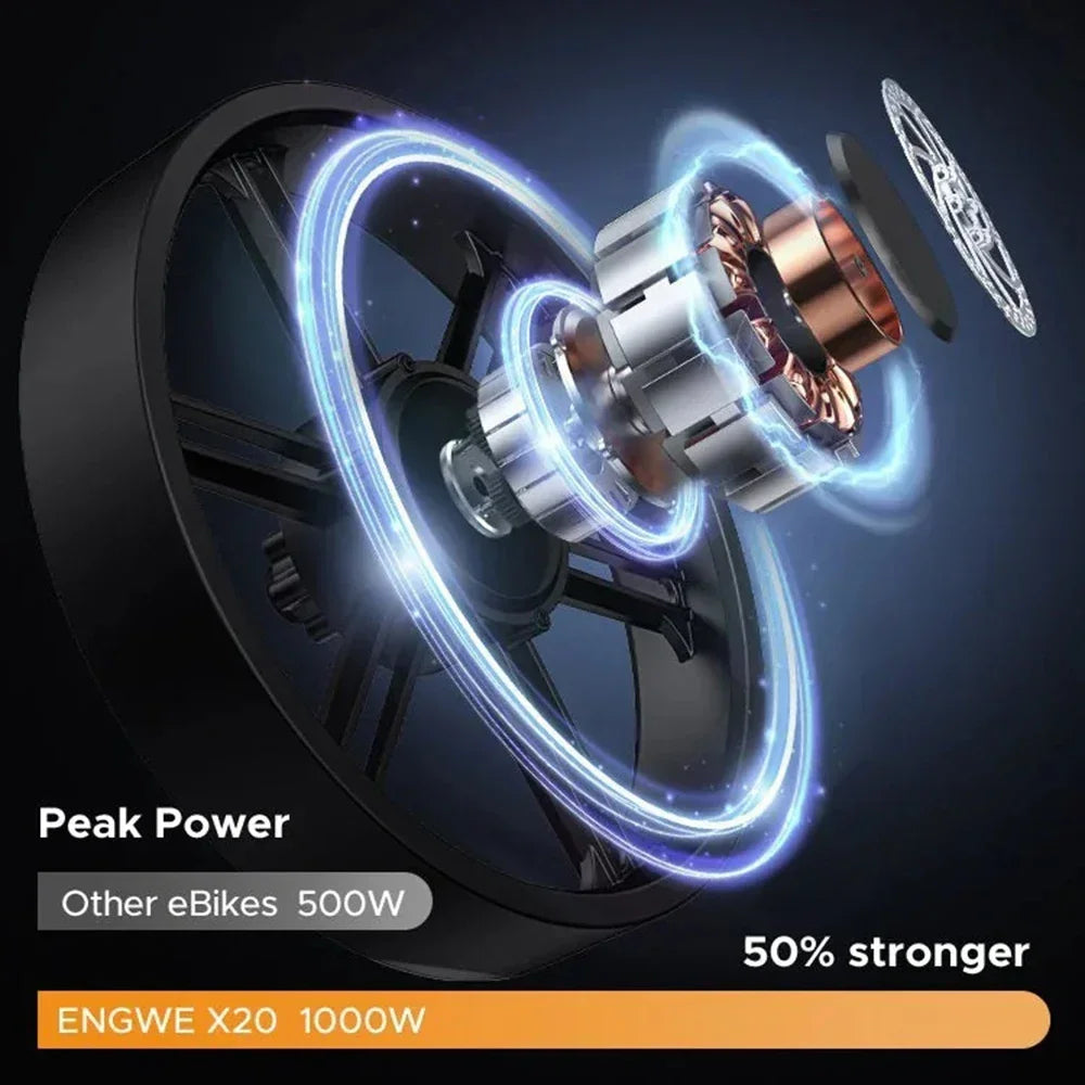 1200W Motor, 48V 29AH, Engine 26x24x20, Fat Tires, Folding mountain E-Bike