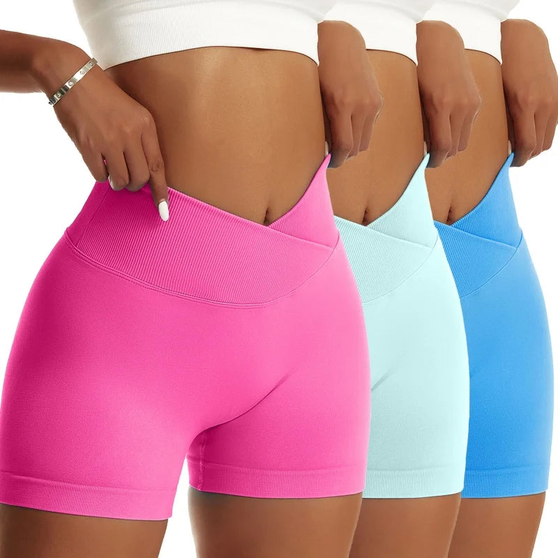 3 Piece Women's, Scrunch Butt, Breathable, Yoga, Biker, Running, High Waist Shorts