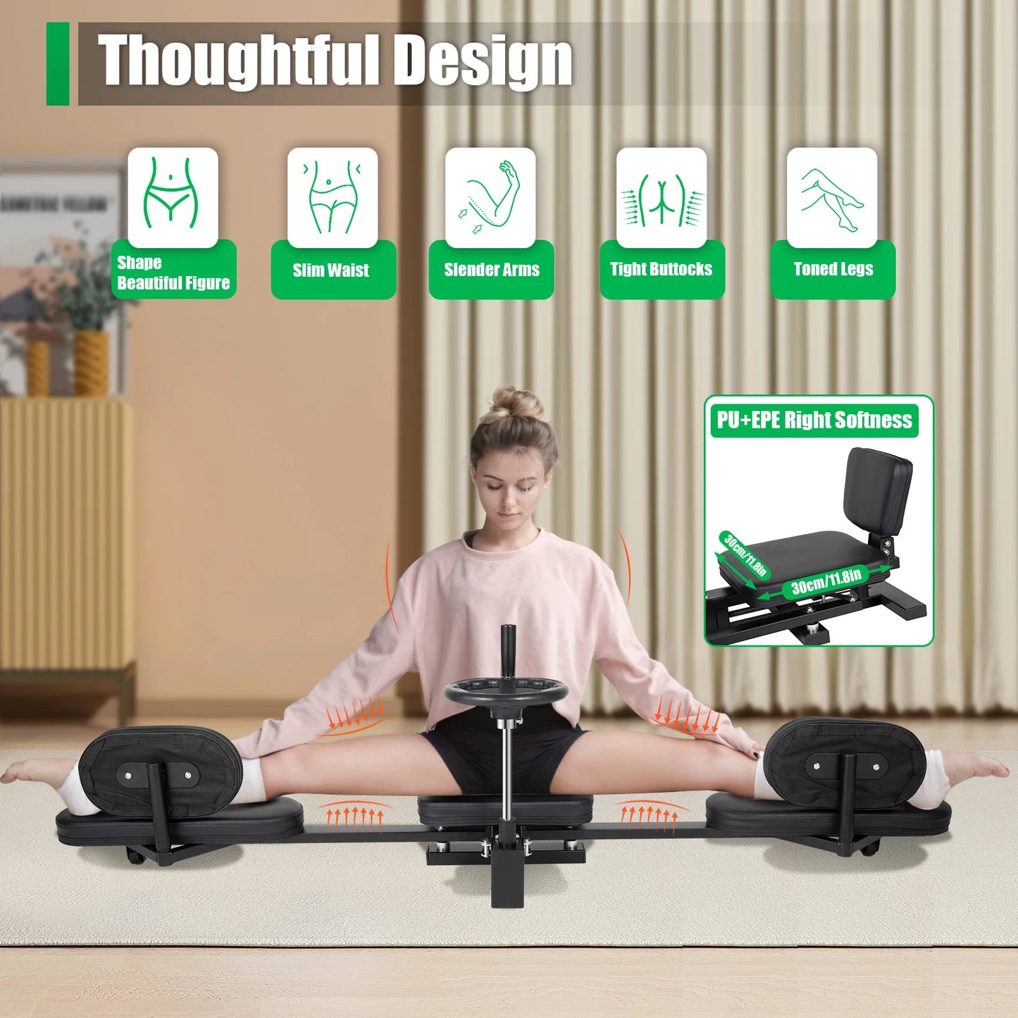 220 Lb leg Stretcher, Heavy Duty  Flexibility Training Machine, Home Gym Equipment
