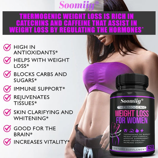 Thermogenic Fat Burner - Natural Appetite Suppressant, Immunity and Metabolism Booster, Weight Management, Immunity,120 Capsules