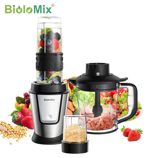 700W 3-in-1 Multifunctional Portable Food Processor, Juicer, Blender, Smoothie Mixer, Food Chopper, Dry Grinder