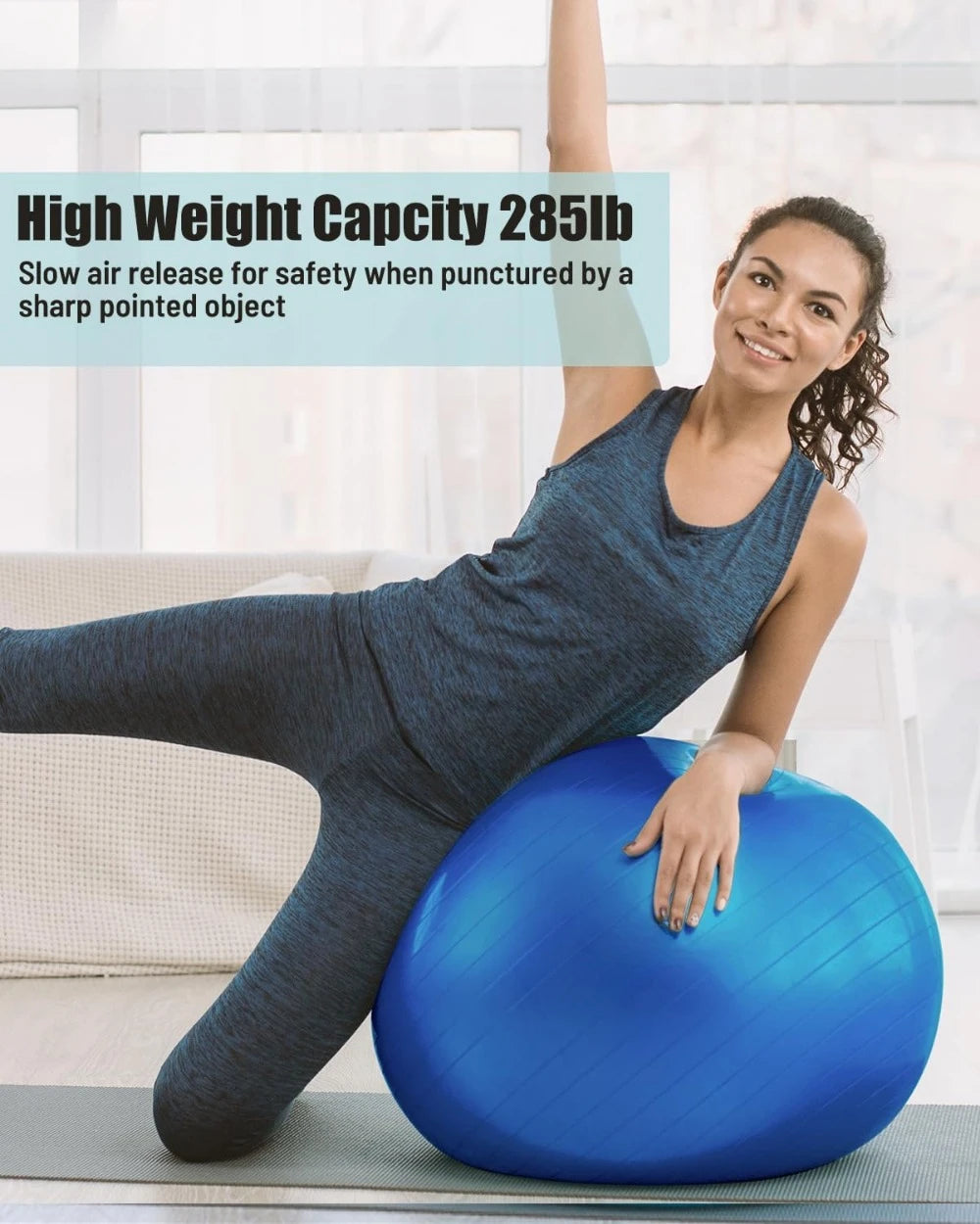 Yoga Workout Ball, Anti-Slip/Stability Swiss Ball Physiotherapy, Balance Ball Chair