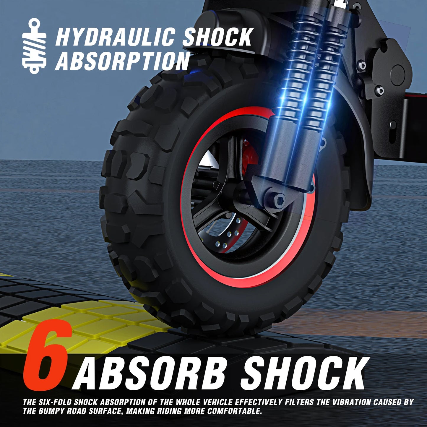 1200W, 11' Off Road Tires, 33 Mile Range, 48V 21AH Battery Adult Electric Scooter with Seat