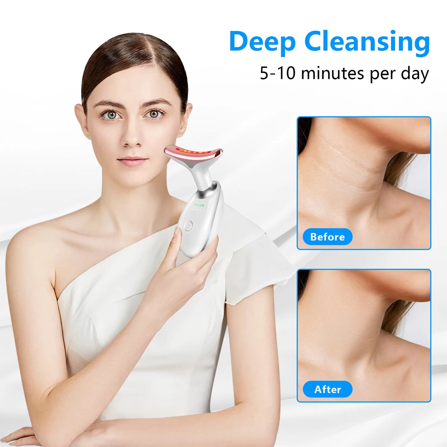 Dual Ring Roller, lifting and Tightening Massager, Upgraded neck massager USB Charging, Great Holiday Gift