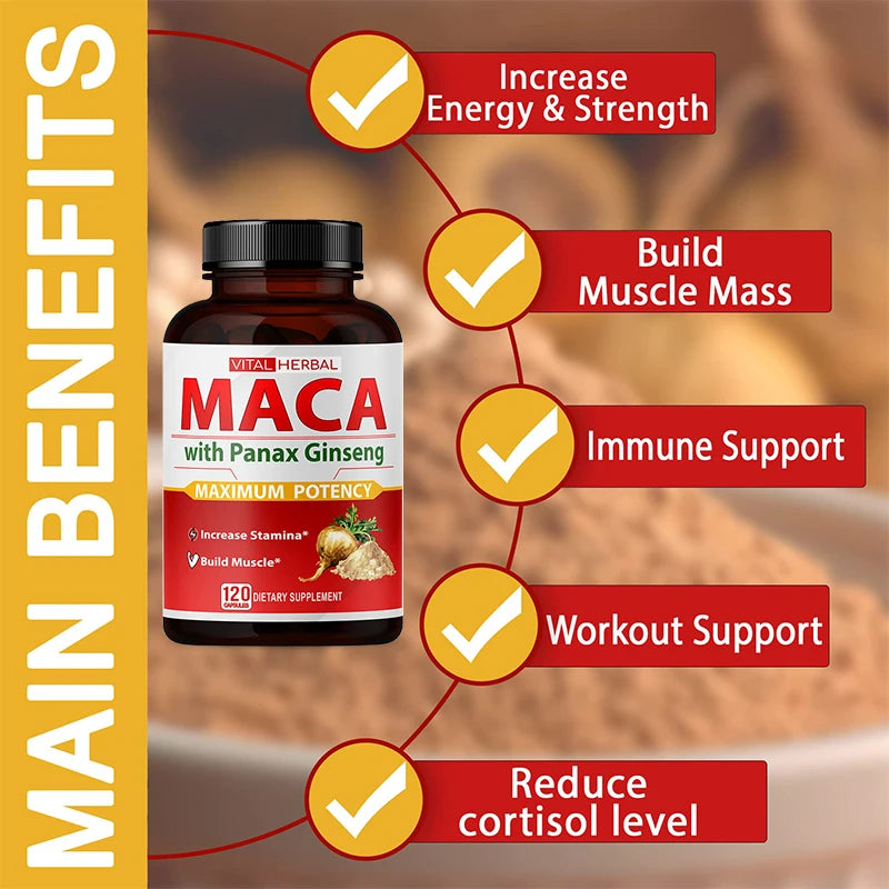 Sports Supplement - Contains Maca, Burn Fat, Boost Strength, Energy, Performance and Muscle Mass