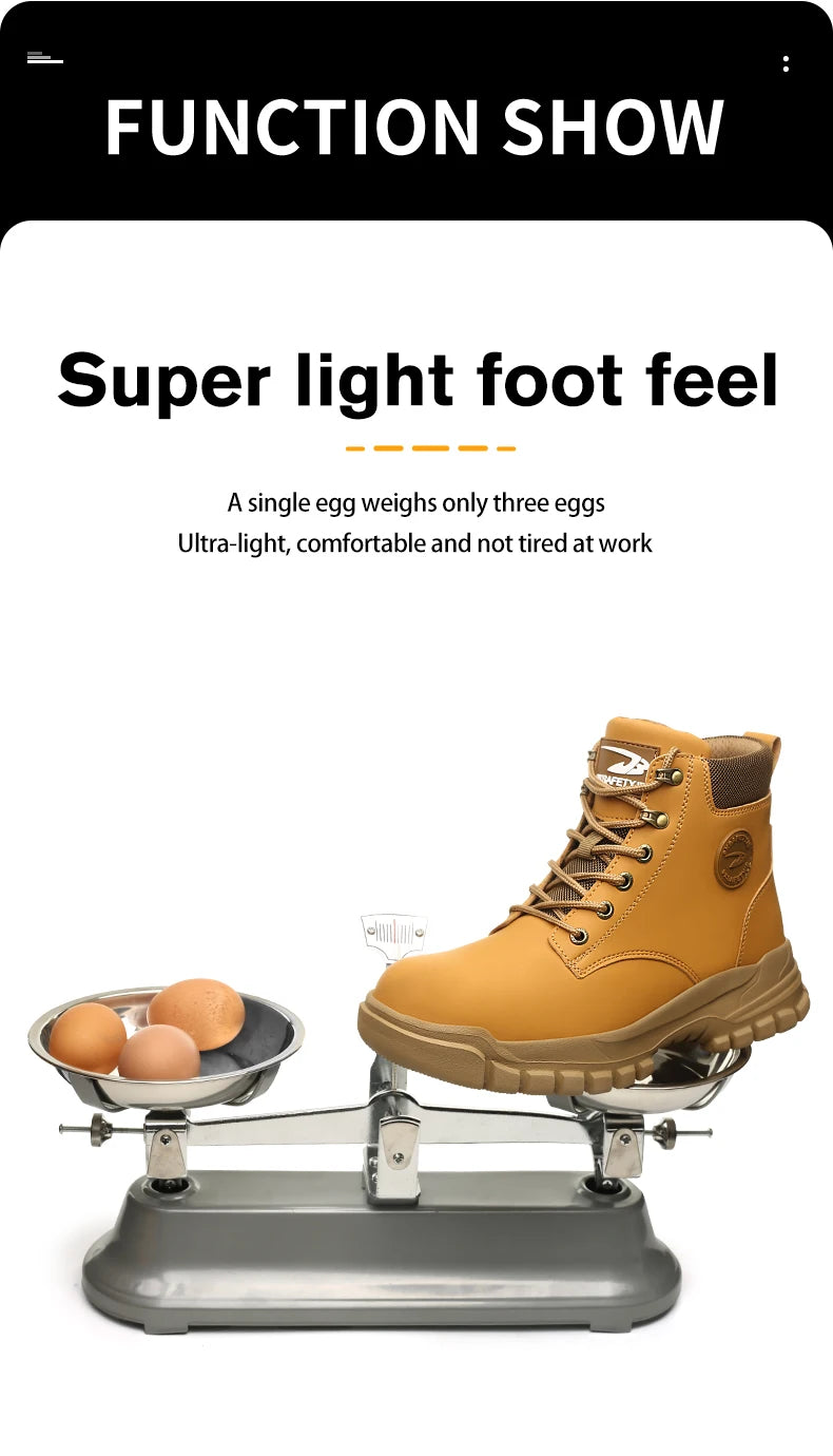 Mens Steel Toe Work Safety Shoe Anti- Puncture