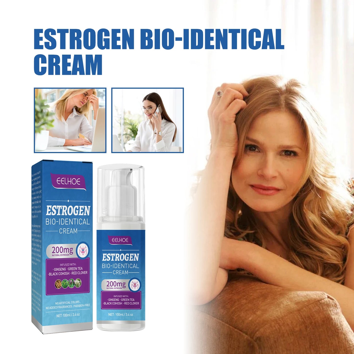 Womens Balancing Menopause Cream, Natural ingredients, 100mi Estrogen Relief Cream