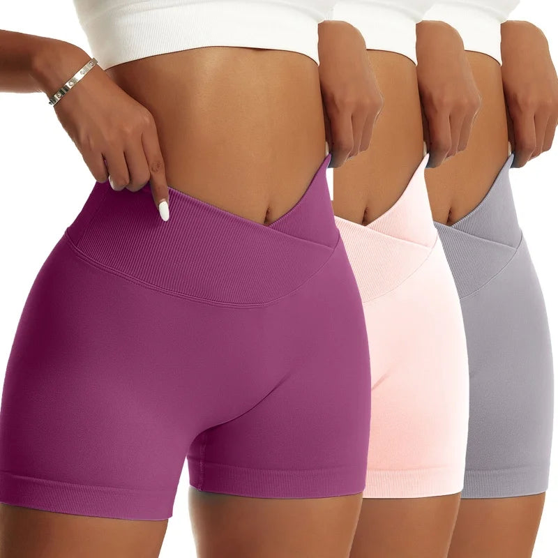 3 Piece Women's, Scrunch Butt, Breathable, Yoga, Biker, Running, High Waist Shorts