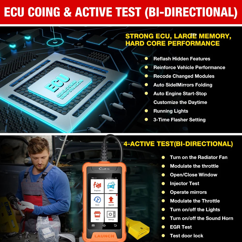 2025 X431 Full System OBD2 Diagnostic Scanner ECU Coding ,Active Test Guided Functions