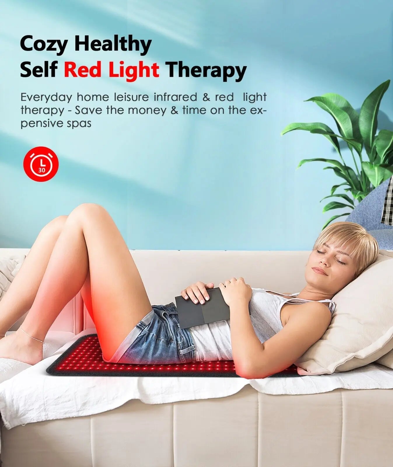 Infrared Light Heating Pad 660nm&850nm Back Shoulder Waist Yoga mat Comfortable Massage Relieve Pain