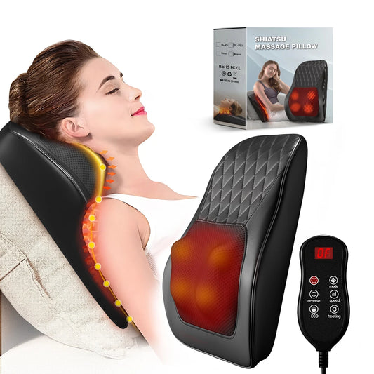 Pillow Neck Massager, 3 Speed Adjustment Vibrating Heating Massage Machine, Used To Relax Shoulder, Neck, And Back Muscle