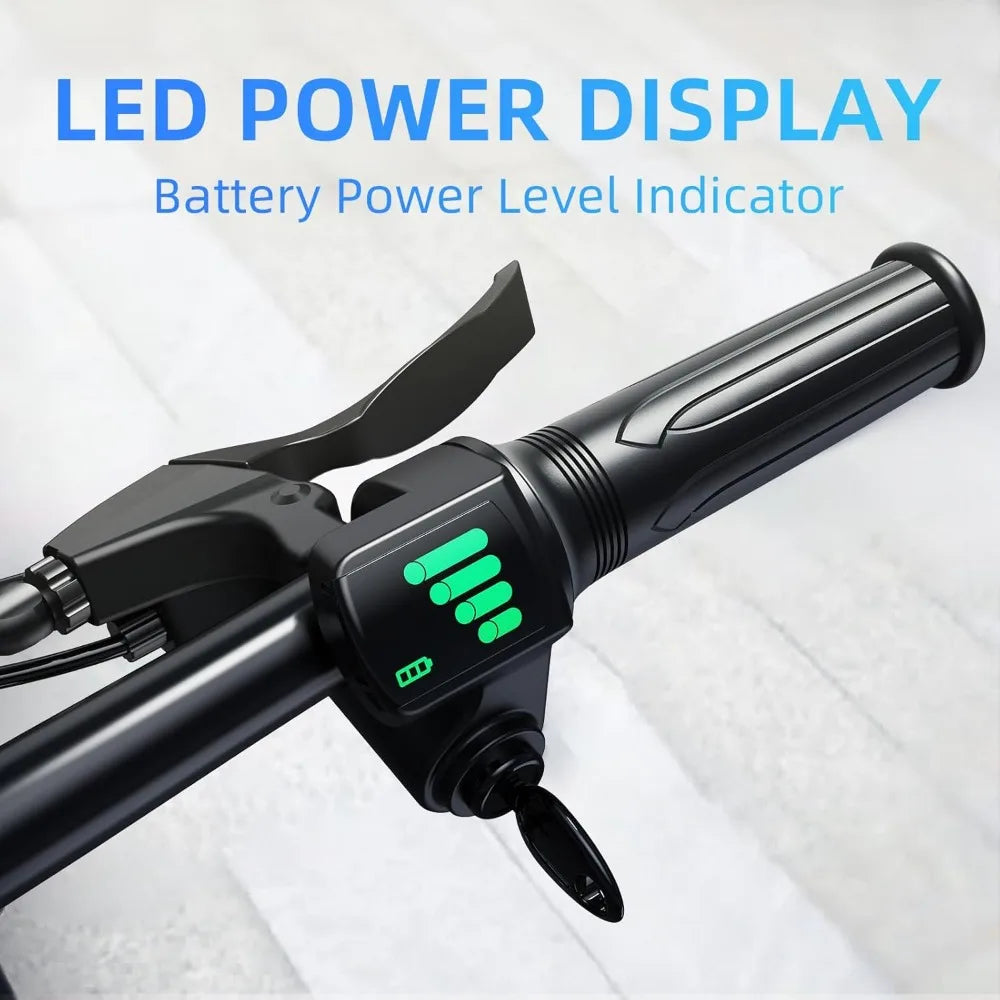 Adult e-bike, folding e-bike, dual disc brakes, 35 miles of range, suspension, removable battery, Commuter e-bike