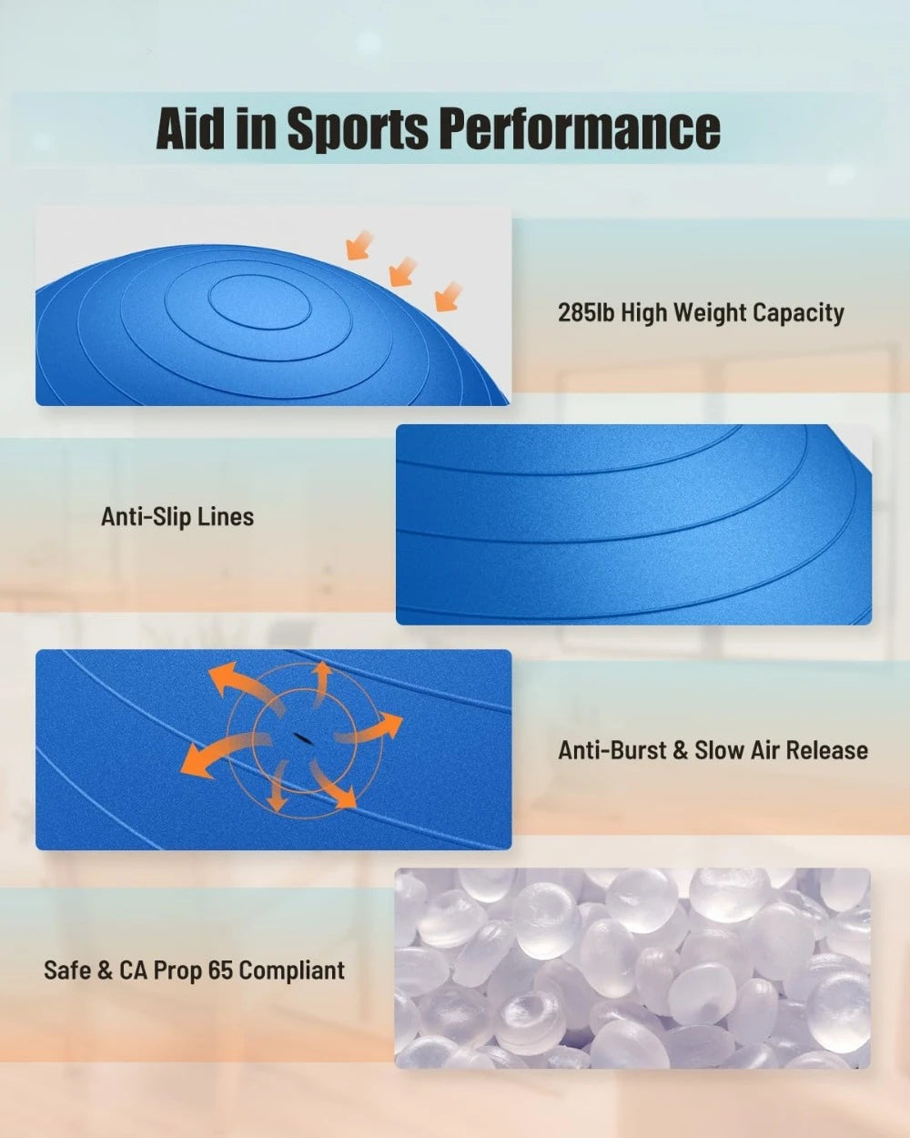 Yoga Workout Ball, Anti-Slip/Stability Swiss Ball Physiotherapy, Balance Ball Chair