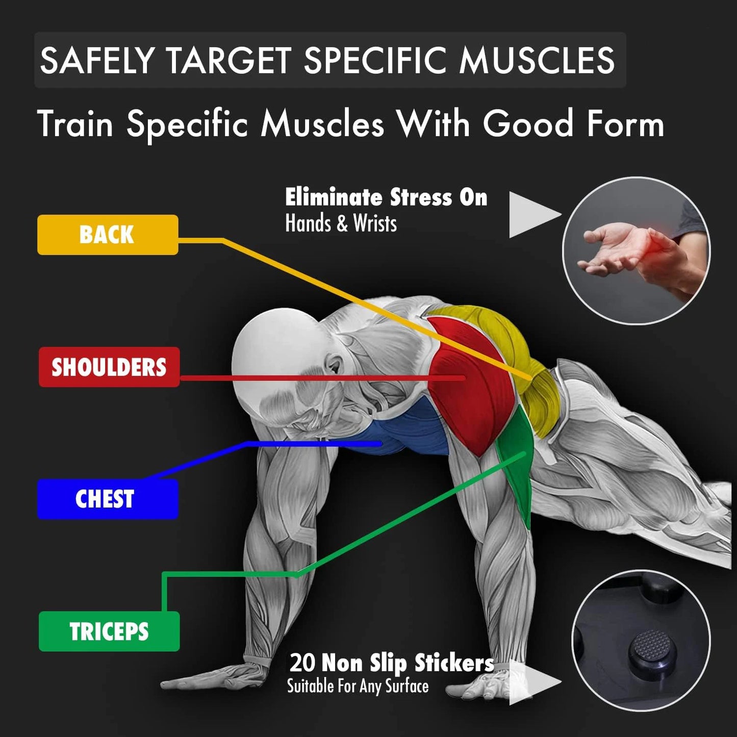 Multifunctional, Foldable, Push up Board/Bar for Chest Abdomen, Arms, Back Training