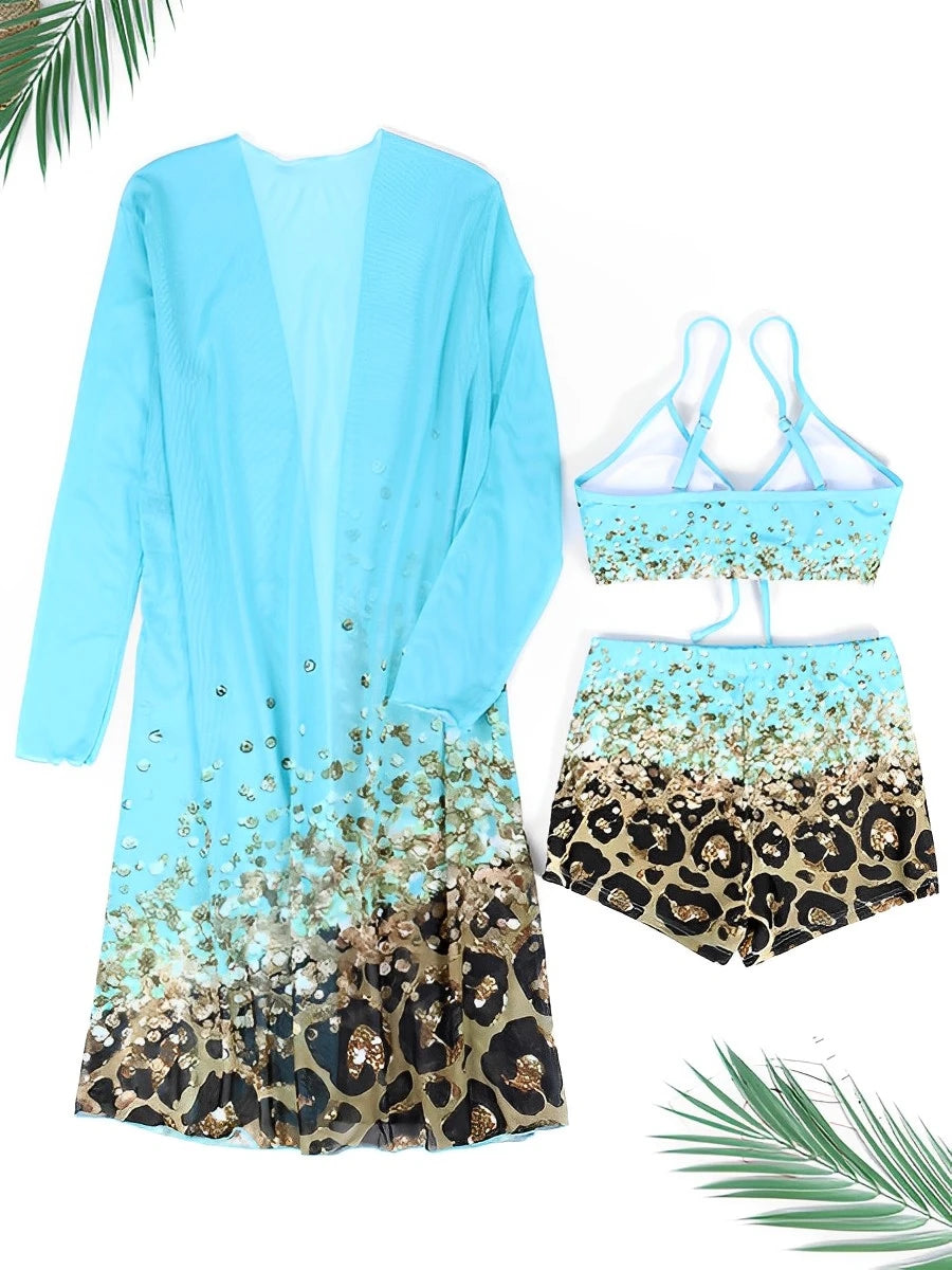 3 Piece High Waist, Sexy Kimono, Female Women'S Swimsuit, Beachwear