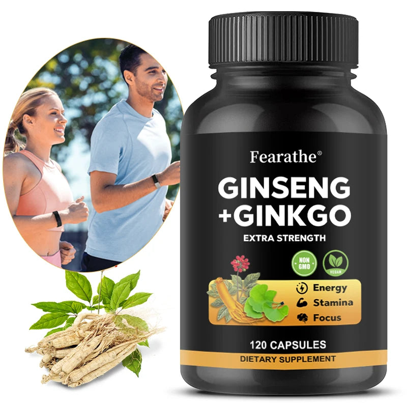 Korean Ginseng + Ginkgo, Balanced Energy Levels, Endurance & Brain and Focus Support