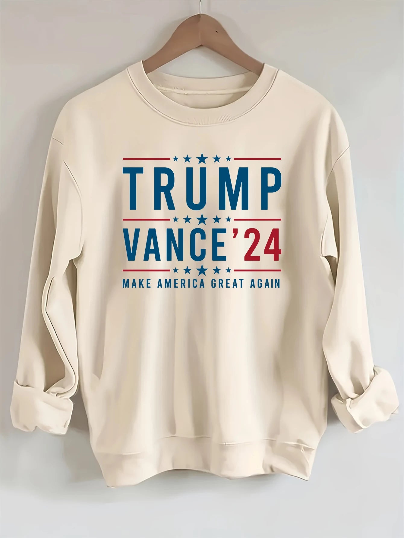 2024 Presidential Election, Mr. Trump - graphic, printed long-sleeved crew neck casual sweatshirt, fashionable women's clothing
