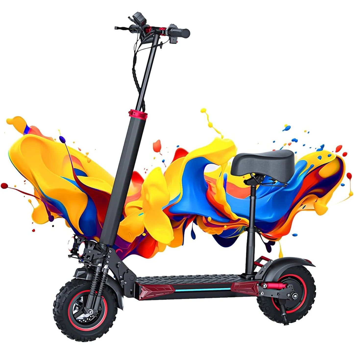 Foldable 1200W Off Road Electric Scooter, 48V 21AH Battery, Max Speed 30 mph, Range 35 Miles