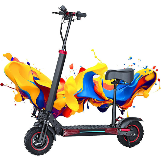 Foldable 1200W Off Road Electric Scooter, 48V 21AH Battery, Max Speed 30 mph, Range 35 Miles