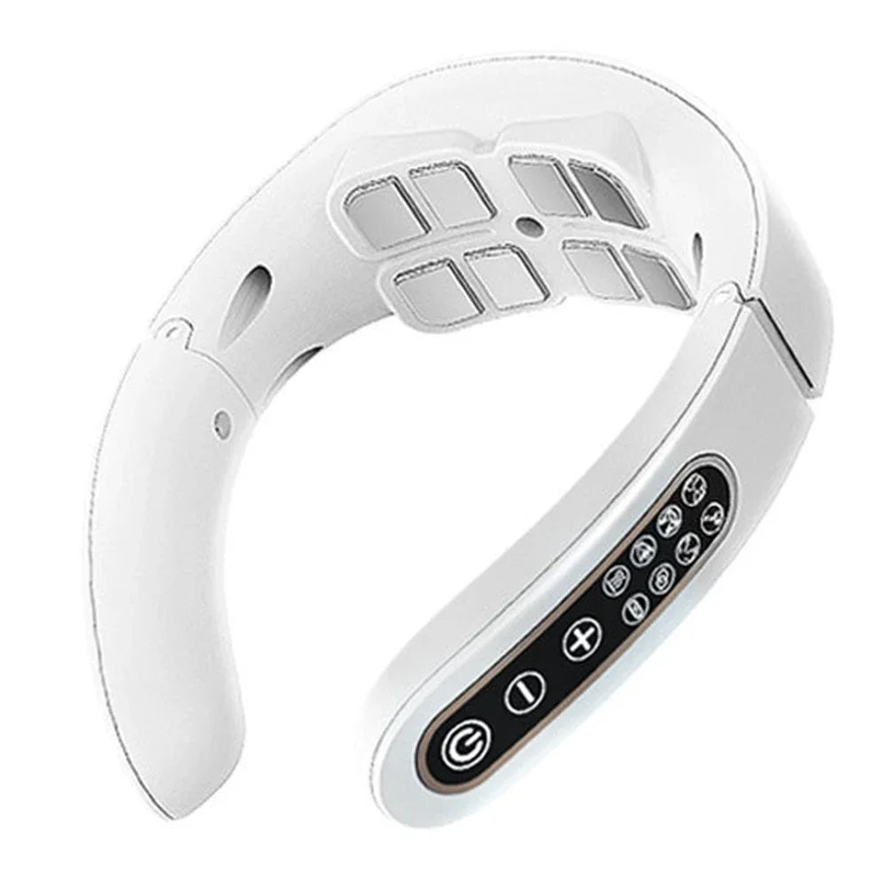 Neck Physical Therapy Massager 15 Gears 6 Modes Cervical Therapy Massage Stimulator USB Charging Vibration Pulse for Home Office