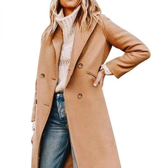 Womens Winter Wool Single Breasted Trench Peacoat