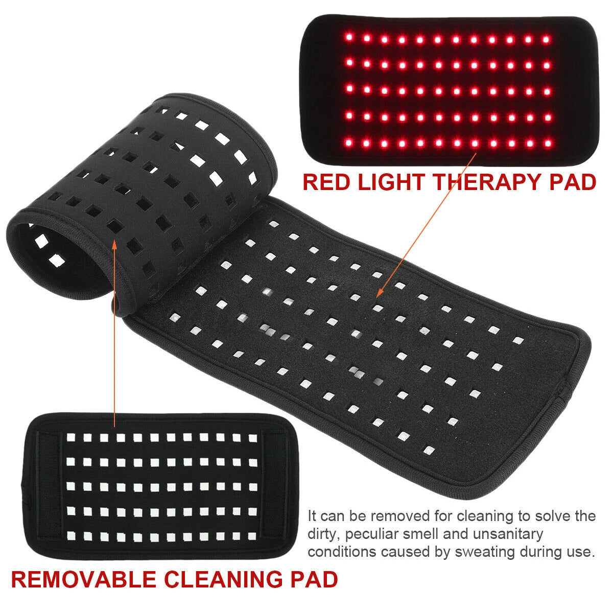 30W  Multifunctional Infrared Light LED 660nm 850nm Therapy Waist Wrap Pad Belt Pain Relief Heat the massager for the waist