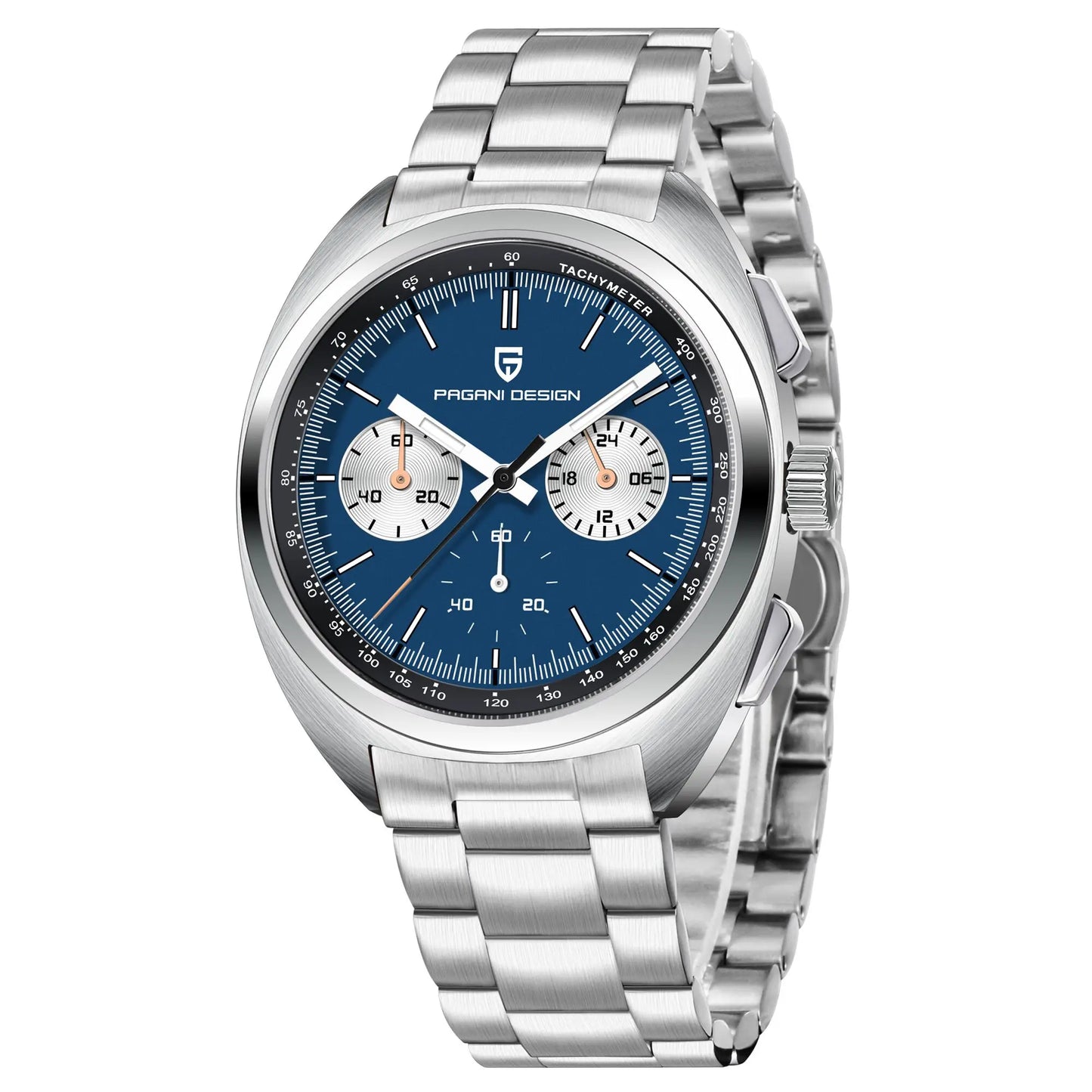 New Panda Dial Luxury, Mens Quartz Watch, Sport Chronograph Sapphire Glass Wristwatch, Luminous,Water Resistant