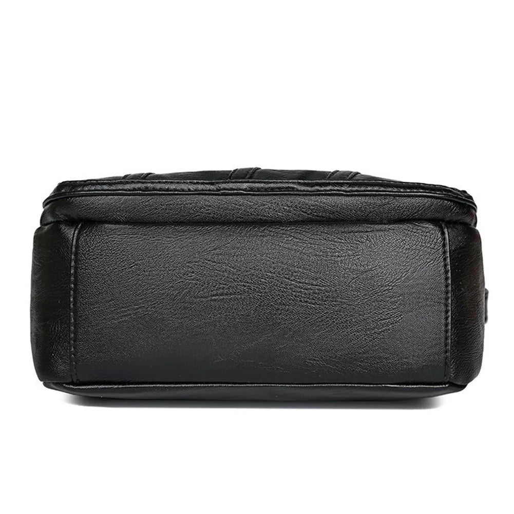 Fashion Women Shoulder Bag PU Leather, Multi-pocket Purse Handbag,  Popular Simple Female Daily Bag