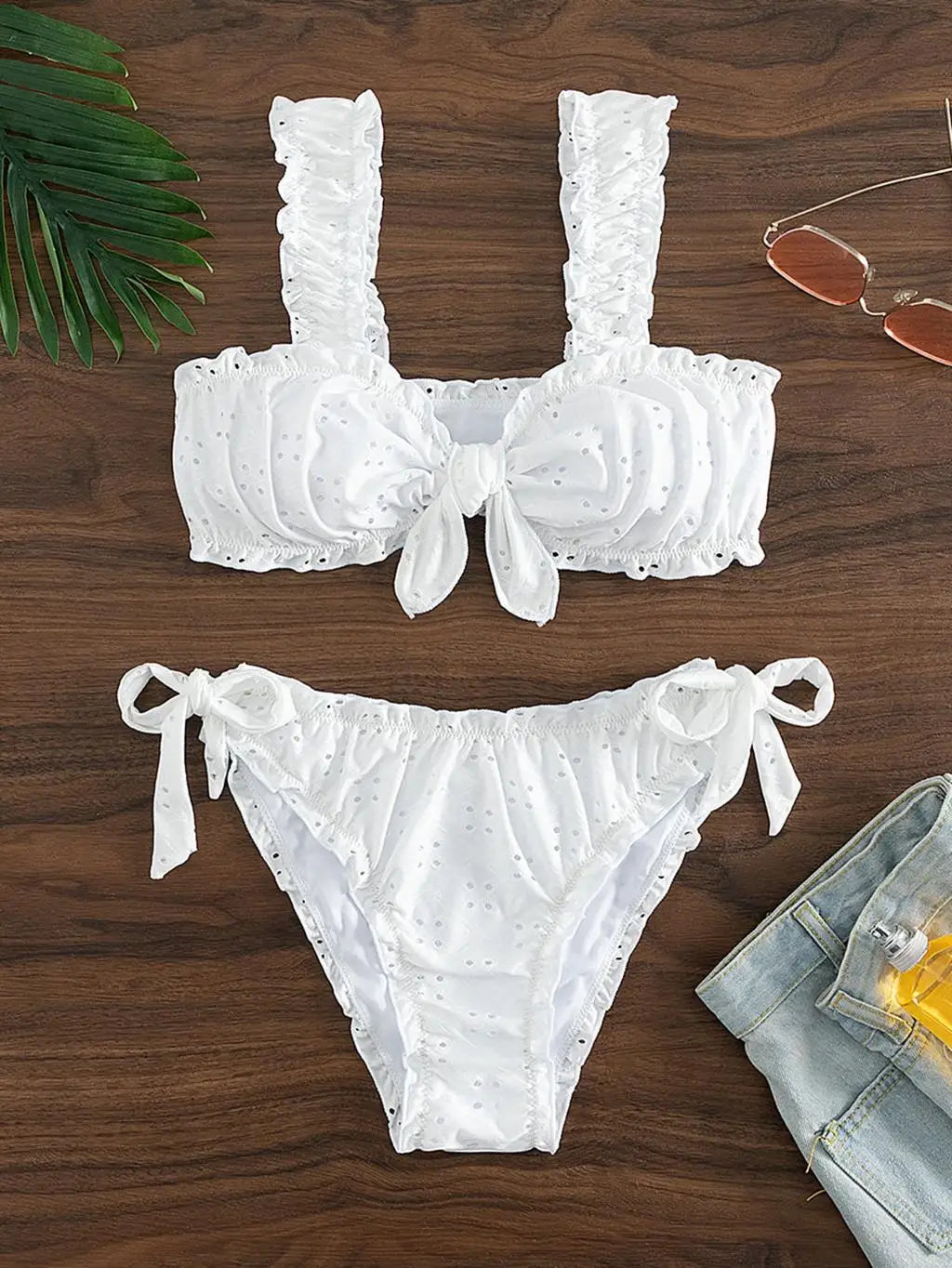 Women's Front Knot Side Tie Knot, Sexy Female Bathers, Beachwear Swimwear