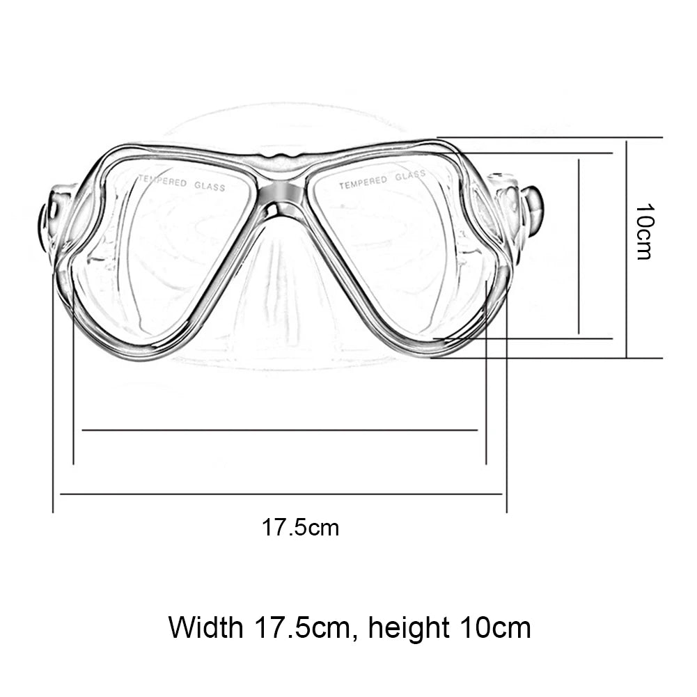 Professional Snorkeling Mask Panoramic View Goggles Wear Resistant Free Diving Mask for Free Swim