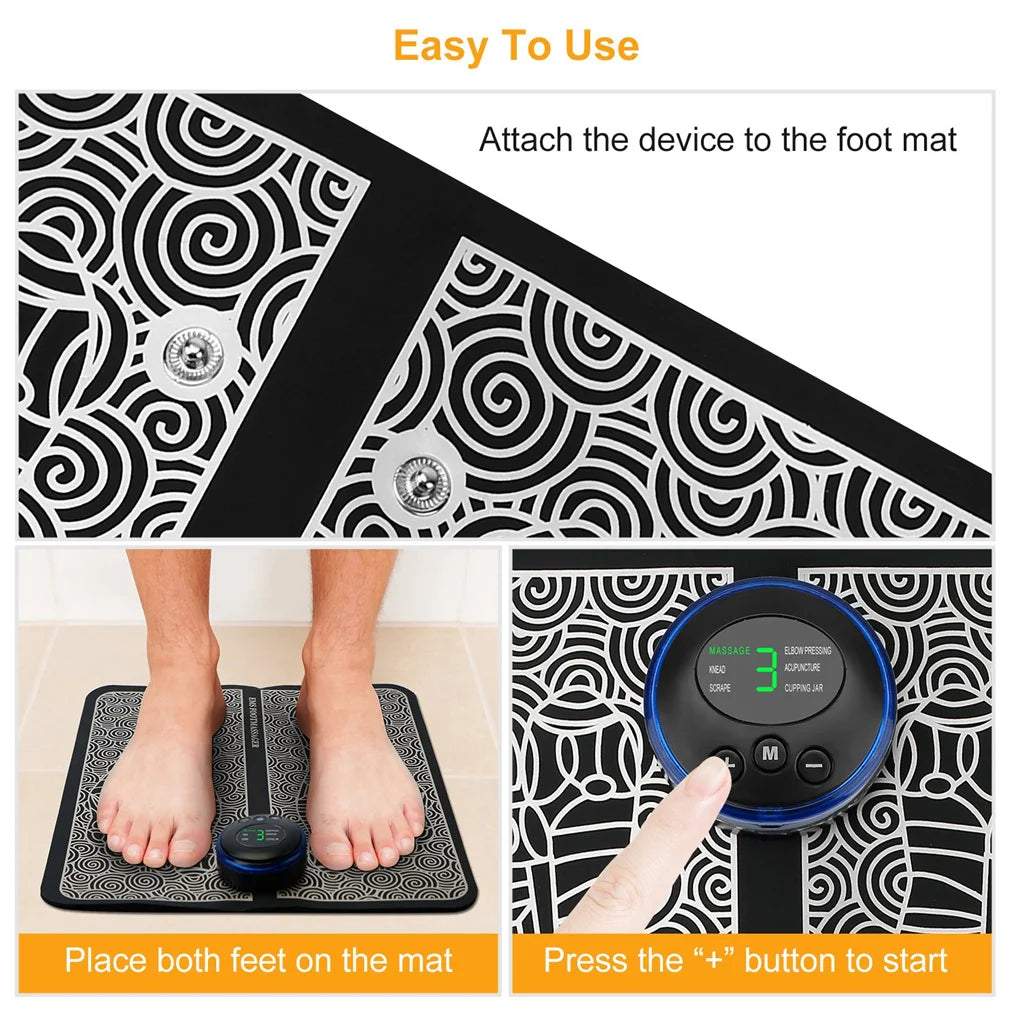 Electric simulator Foot Massager massage relaxing Mat, Rechargeable Leg Reshaping Muscle Pain Relaxation