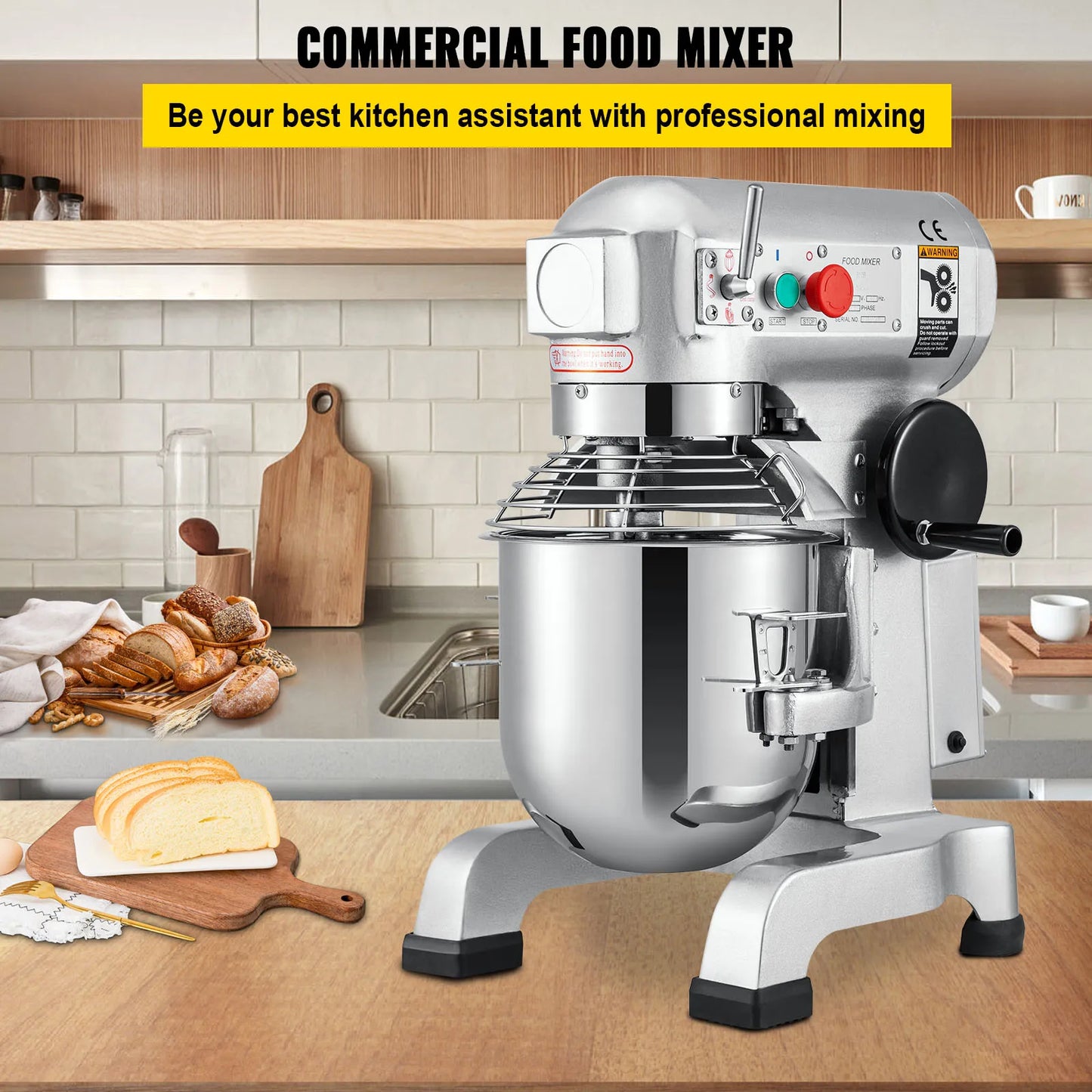 Electric Dough Machine 10/15/20/30L Stainless Steel Cream Egg Whisk Mixer Food Stand Blender