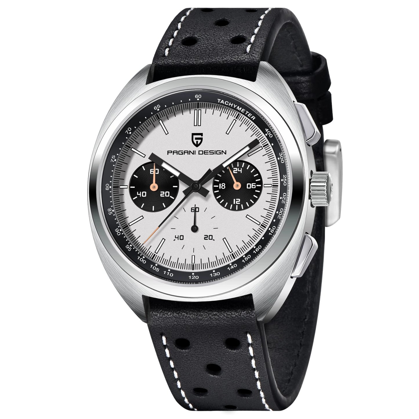 New Panda Dial Luxury, Mens Quartz Watch, Sport Chronograph Sapphire Glass Wristwatch, Luminous,Water Resistant