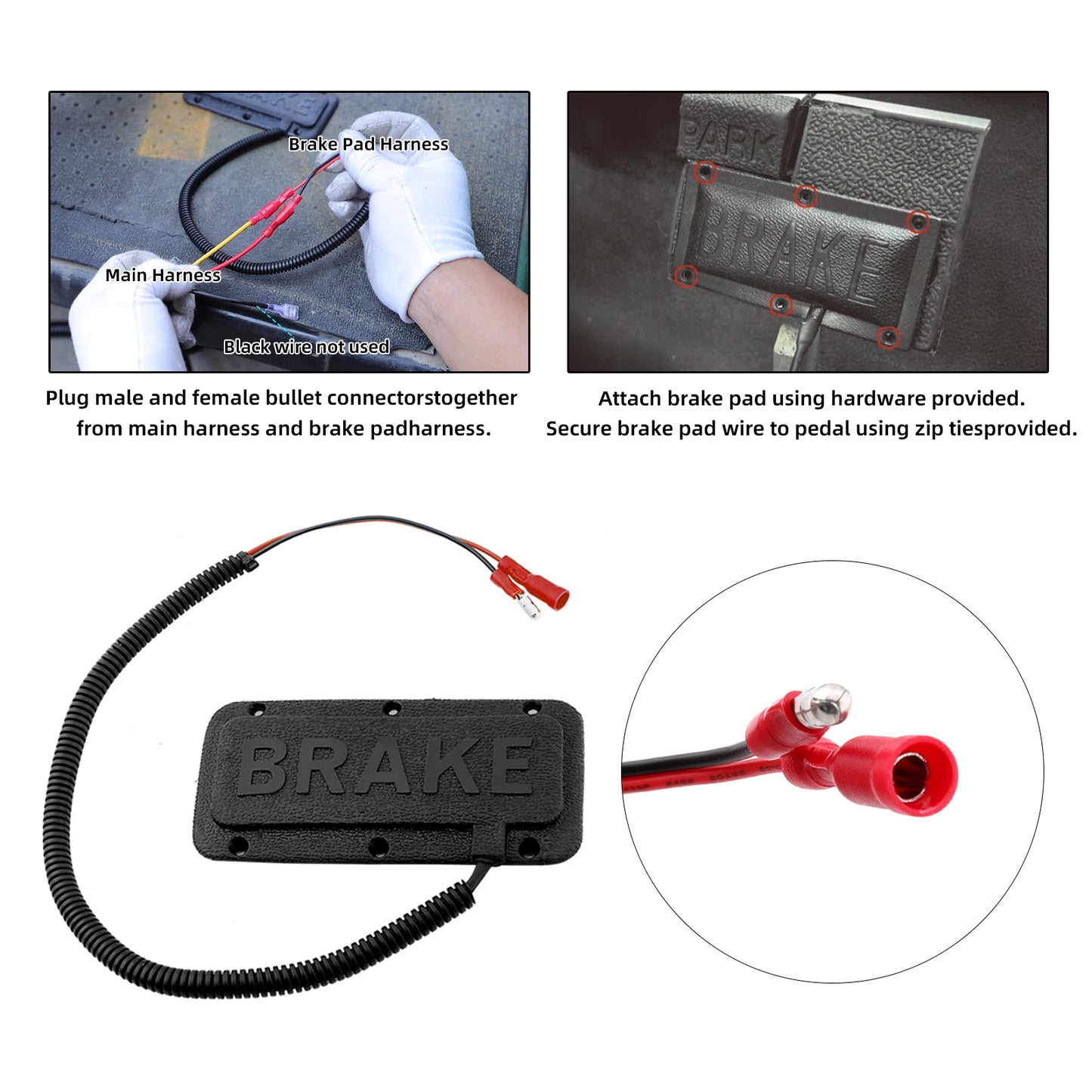 Golf Cart Turn Signal Blinker Kit, Upgrade Kit for Lights Fit for EZGO/Club Car/Yamaha, Includes Horn, Brake Pad