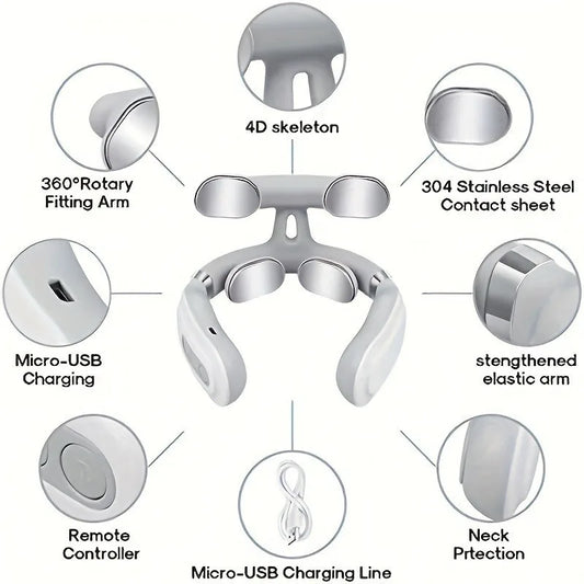 Portable Neck Massager for Neck Pain,  Massager with Heat Function, USB Charging