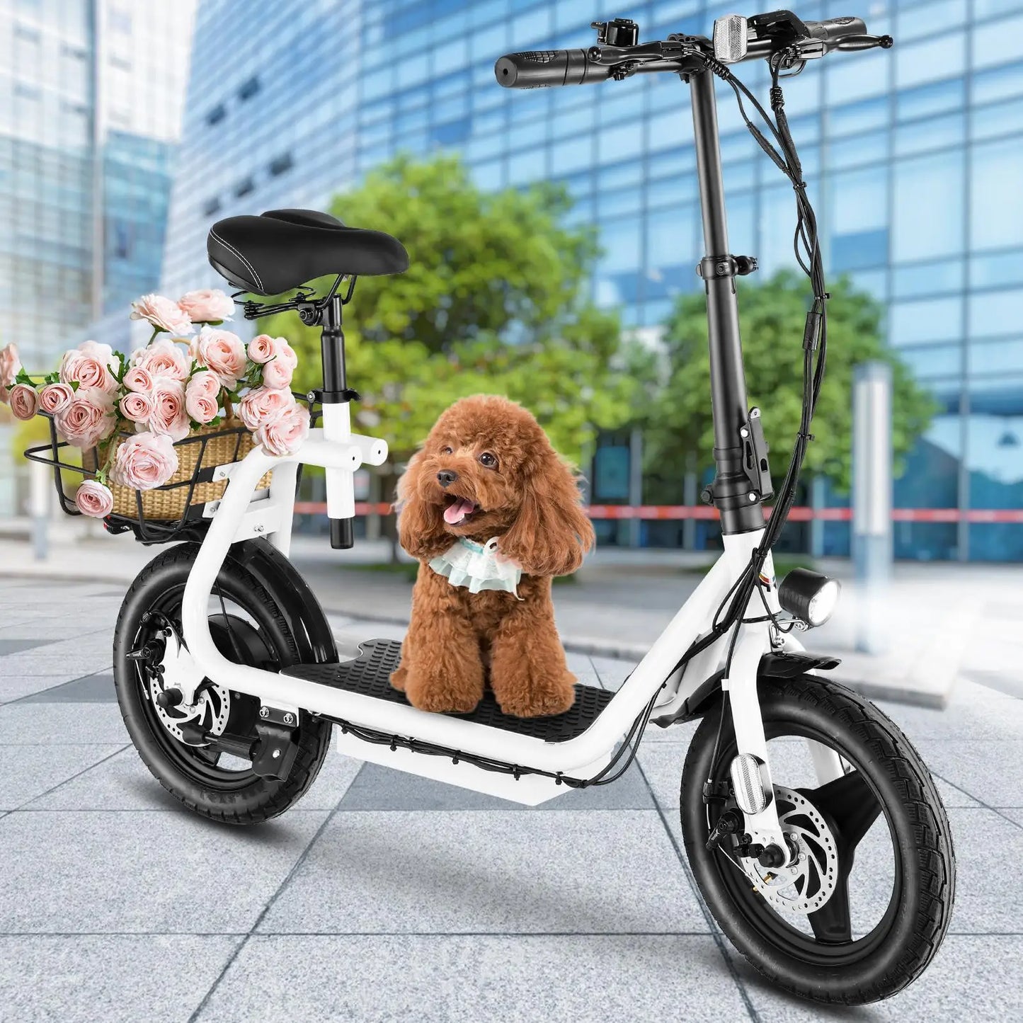 Peak 819W Electric Scooter, 500W Motor with Seat, 14" Tire, 30 Miles Ranges 20MPH Max Speed, 20 mph
 Adults 300 LBS